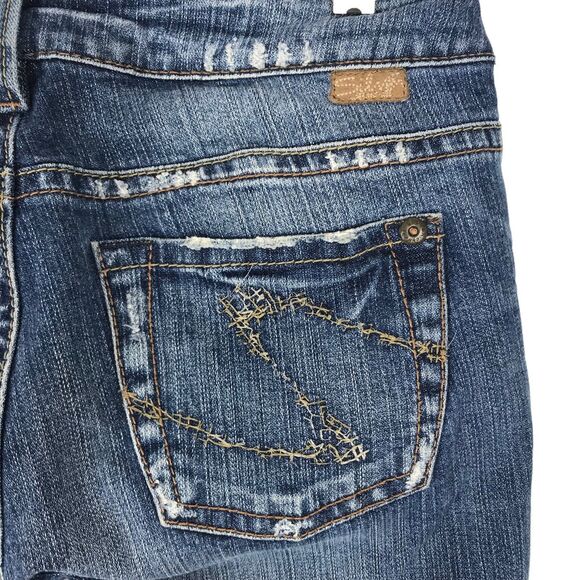 Silver Jeans Women’s Size 26 Capri Twisted Blue Bootcut Low Rise Cut Rolled Hem - Picture 8 of 11